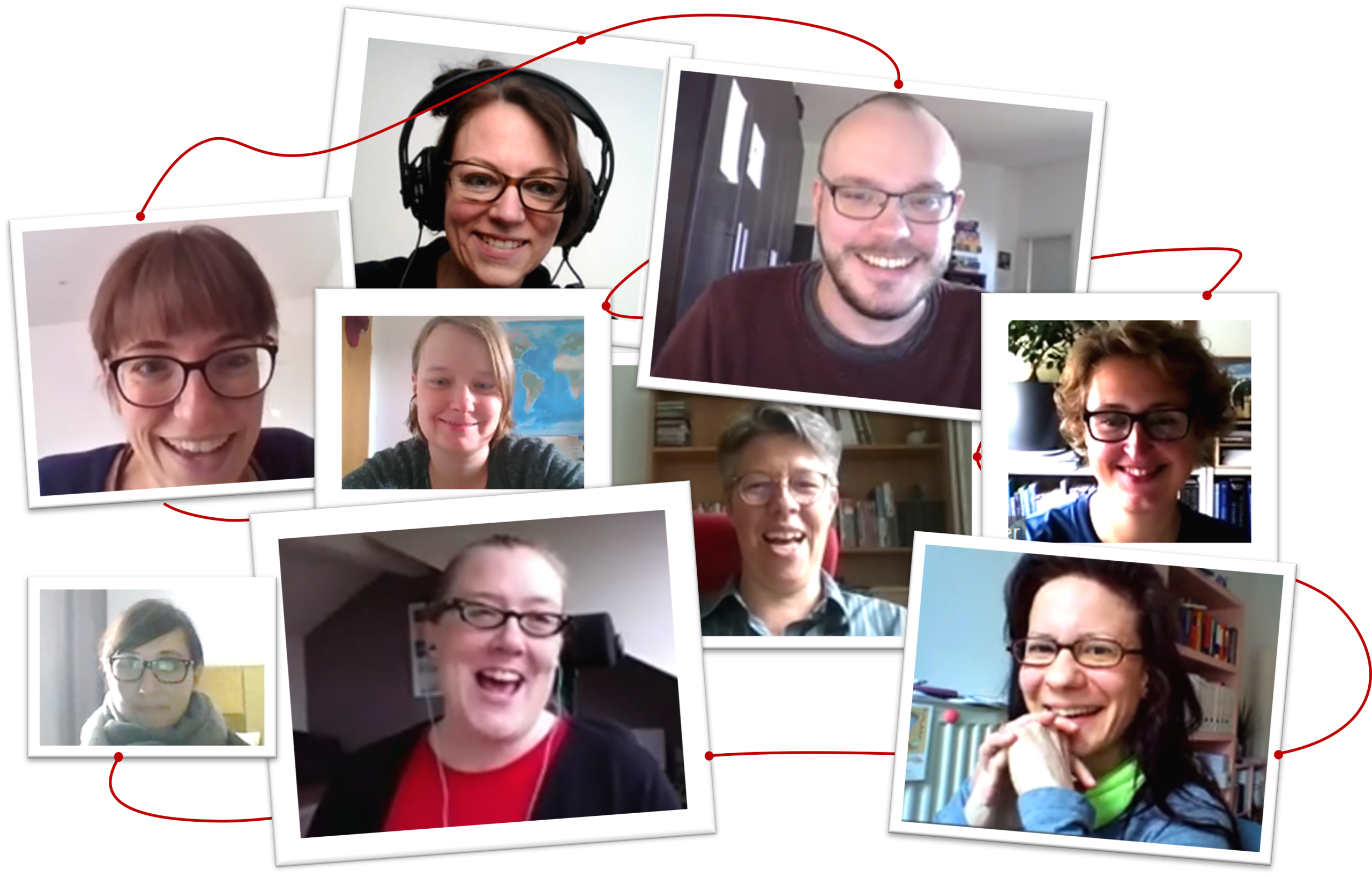 Eine Gruppe von Forschenden ist über ein wissenschaftliches Netzwerk international verbunden