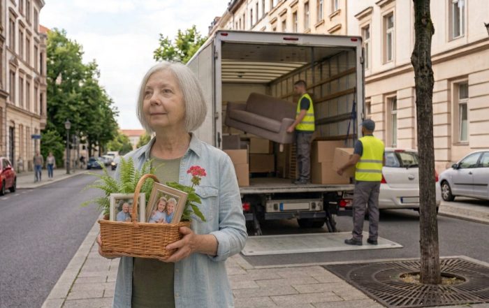 Umziehen im Alter. Symbolbild: mithilfe von KI erstellt.